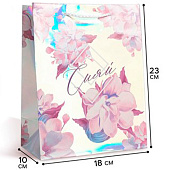 Пакет подарочный голографический Сияй, 18 х 23 х 10 см, 5307553 Пакет подарочный голографический Сияй, 18 х 23 х 10 см, 5307553