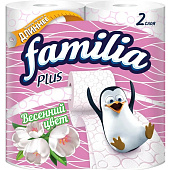 Туалетная бумага Familia Plus 2-х сл. Весенний цвет 4 шт.