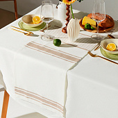  Дорожка на стол Этель Rigoroso 40х146 см, лён 100%, 260 г/м2, белая 