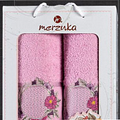  Комплект полотенец в коробке MERZUKA махровые 2 шт.CEREMONY (сиреневый) 