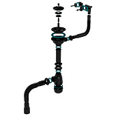 Сифон для мойки Aquant 3 1/2"х40 гибкая труба 40х40/50 черный B0186 Сифон для мойки Aquant 3 1/2"х40 гибкая труба 40х40/50 черный B0186