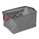 Корзина для хранения с ручками круглая Доляна My Basket 30х30х13 см серая 9785320