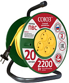 Удлинитель на кат. 4х20м с/з IP20 2.2кВт Союз 481S-3402 Удлинитель на кат. 4х20м с/з IP20 2.2кВт Союз 481S-3402