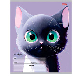  Тетрадь 12л линия Мультяшный котик обл. цв. мел. 5 диз. (25/250) /12-5573/ 