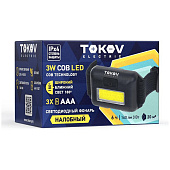 Фонарь LED налобный на батарейках 3хААА TOKOV ELECTRIC Фонарь LED налобный на батарейках 3хААА TOKOV ELECTRIC