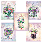 Тетрадь 48л. А5, скрепка, клетка, тиснение, 5 дизайнов, скругленные углы, Нежная акварель, 48Т5тВ1 Тетрадь 48л. А5, скрепка, клетка, тиснение, 5 дизайнов, скругленные углы, Нежная акварель, 48Т5тВ1