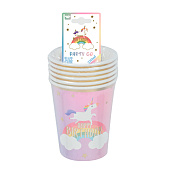  Набор бумажных стаканов 6 шт. "Happy rainbow day", (9.5 см) 