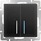  Выкл. 2-кл подсвет.черный матовый Werkel /W1120108 
