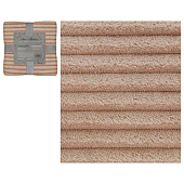  Покрывало 180х200 Полоска фланель бежевый 