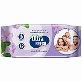 Влажные салфетки Ultra Fresh Family для всей семьи 60шт Влажные салфетки Ultra Fresh Family для всей семьи 60шт