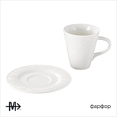 Чайная пара фарфоровая Magistro Сrotone, белый 7462761