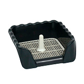  Туалет для собак с высокими бортами и съемной сеткой 43х43х15 см, чёрный   9952490 