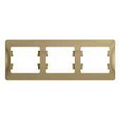 Рамка для розеток и выключателей, 3 поста, цвет титан, SE Glossa Рамка для розеток и выключателей, 3 поста, цвет титан, SE Glossa