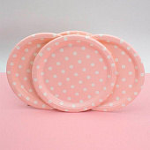 Набор бумажных тарелок 6 шт. "Cute peas", pink (230 мм) 