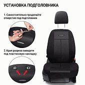  Чехлы на сиденья Autoprofi AIRBAG, полиэстер, 9 предметов, черные  TT-902P BK/BK 