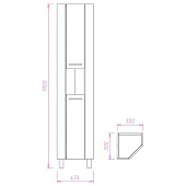 Пенал угловой Дюна 30.10У универсальный Onika Пенал угловой Дюна 30.10У универсальный Onika