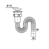  Сифон для мойки WIRQUIN 1 1/2"х40/50 800мм 30717983 