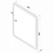  Зеркало с LED подсветкой Enjoy Black Led с сенсором 600х800 Континент 