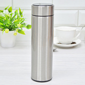 Термос 500мл "Стиль" с датчиком температуры и ситом, серебро 368-264 Термос 500мл "Стиль" с датчиком температуры и ситом, серебро 368-264