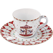 Набор для кофе Easy Life Рождественская карусель, 2 чашки с блюдцем 0,08л EL-R1107/CHWO Набор для кофе Easy Life Рождественская карусель, 2 чашки с блюдцем 0,08л EL-R1107/CHWO