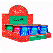 Новогодняя ароматизированная парафиновая свеча Голография, 5,5x7,8x5,5 см, арт.89912