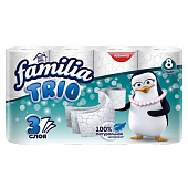 Туалетная бумага Familia TRIO 3-х сл. 8 шт. Арт. 5061725 Туалетная бумага Familia TRIO 3-х сл. 8 шт. Арт. 5061725