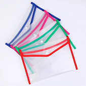 Папка-конверт на кнопке В5 330 мкм, с кантом, микс, прозрачная, рифленая, 2909546 Папка-конверт на кнопке В5 330 мкм, с кантом, микс, прозрачная, рифленая, 2909546