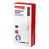  Маркер стираемый черный для белой доски Brauberg Line, 3 мм, с клипом, 152118 