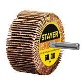 Круг шлифовальный лепестковый 60х30мм Р80 на шпильке STAYER Круг шлифовальный лепестковый 60х30мм Р80 на шпильке STAYER