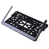  Рамка для номера пластм 290х170 ГОСТ с защелкой SKYWAY черная без надписи 1 шт 