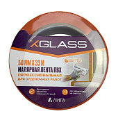 Лента малярная для наружных работ 50ммх33м, (ПВХ), оранжевая, XGLASS Лента малярная для наружных работ 50ммх33м, (ПВХ), оранжевая, XGLASS