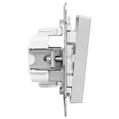  Выключатель встраиваемый 2 клавиши, цвет алюминий, с подсветкой, EKF Эпика 