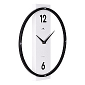  Часы настенные  металл+ дерево, круг 30,5 см, черный+белый "Time" Рубин 3330-001 