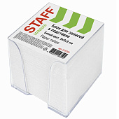 Блок для записей Staff в подставке прозрачной, куб 9х9х9 см, белый, 129201 Блок для записей Staff в подставке прозрачной, куб 9х9х9 см, белый, 129201