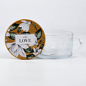 Кружка с крышкой стеклянная Дорого внимание «With love», 450 мл 10576098 Кружка с крышкой стеклянная Дорого внимание «With love», 450 мл 10576098