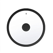 Крышка стеклянная с ободом Home Queen RED HOT, черная, D 24см 77154 Крышка стеклянная с ободом Home Queen RED HOT, черная, D 24см 77154