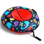 Тюбинг – ватрушка «Динозаврики», диаметр чехла 100 см, красная, синяя, Winter Star Тюбинг – ватрушка «Динозаврики», диаметр чехла 100 см, красная, синяя, Winter Star