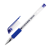  Ручка гелевая синяя с грипом STAFF EVERYDAY GP-191, корпус прозр., узел 0,5мм, линия 0,35мм, 141822 