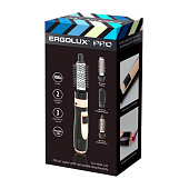 Фен-расческа ERGOLUX ELX-HD04-C64 1000Вт с 3 насадками черный/золото
