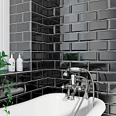  Кафель 10х20 METROTILES черный 46С06/Golden Tile 