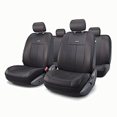  Чехлы на сиденья Autoprofi AIRBAG, полиэстер, 9 предметов, черные  TT-902P BK/BK 