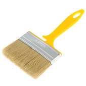 Кисть плоская Эмали 100х12мм, натуральная щетина, желтая пластиковая ручка, АКОР Кисть плоская Эмали 100х12мм, натуральная щетина, желтая пластиковая ручка, АКОР