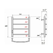 Полотенцесушитель электрический Афина П4 500x600 диммер слева белый PN04756W Point Полотенцесушитель электрический Афина П4 500x600 диммер слева белый PN04756W Point
