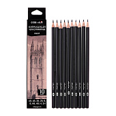  Набор карандашей чернографитных 10 штук (6В, 4В, 3В, 2В, В, В, НВ, НВ, Н, 2Н)   10325519 