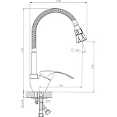  Смеситель для кухни однорычажный с гибким изливом хром DR71022 Decoroom 