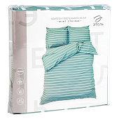 КПБ Этель 1,5сп "Mint stripes" 143х215см,150х214см,70х70см-2 шт, 100% хлопок,поплин 6632205