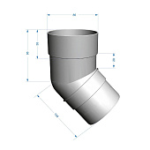 Колено 45° Docke PREMIUM, Шоколад Ral:8019 Колено 45° Docke PREMIUM, Шоколад Ral:8019