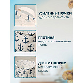 Корзина бельевая текстильная Якорь, 40х40х48,5 см 4439036 Корзина бельевая текстильная Якорь, 40х40х48,5 см 4439036