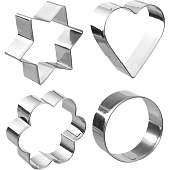 Формочки для печенья "Классика" 6 см, 4 шт, нержавеющая сталь MARMITON 48/24 Формочки для печенья "Классика" 6 см, 4 шт, нержавеющая сталь MARMITON 48/24