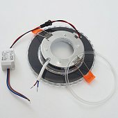  Светильник Feron 4037 CD встраиваемый со светодиодной подсветкой 4000K, 15W GX53, без лампы,  прозрачный, хром, с драйвером 